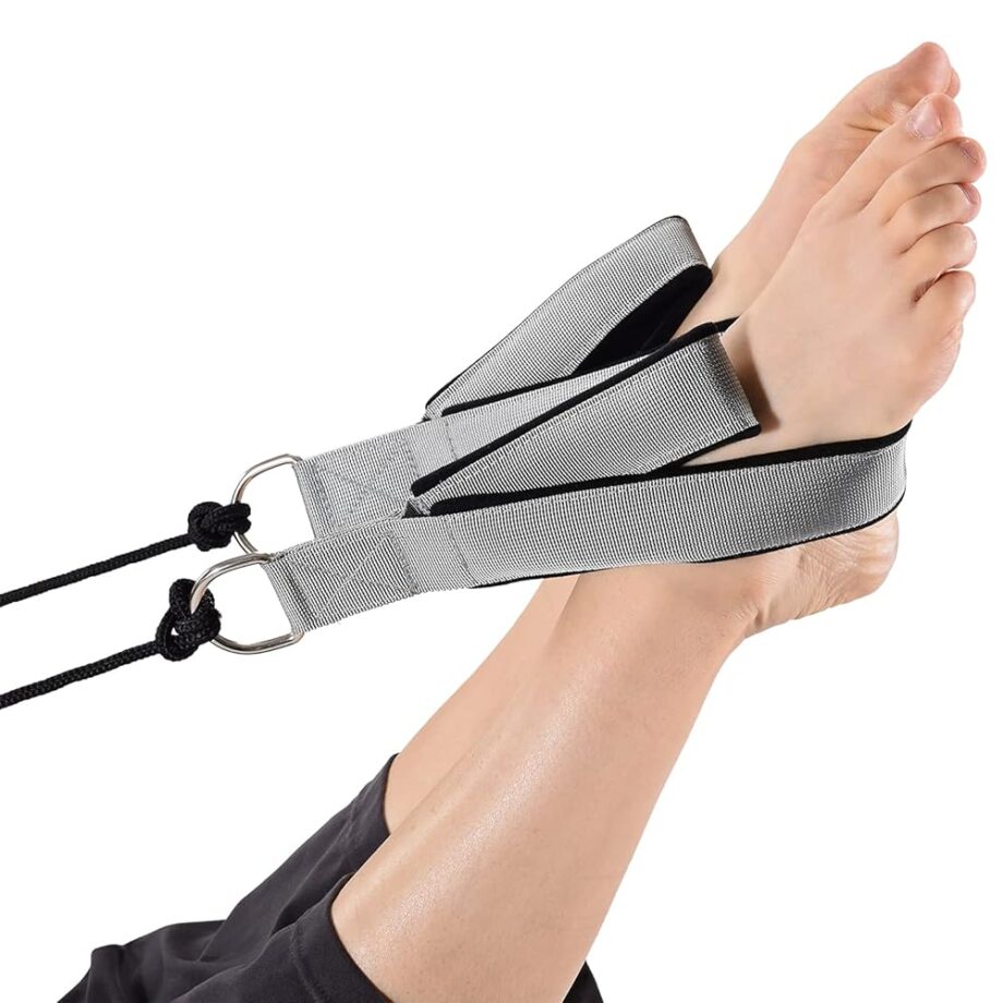 Stamina Products AeroPilates Wide Double Loop Hand and Foot Padded Foam Straps with Textured Surface and Carrying Bag, Gray (Set of 2)