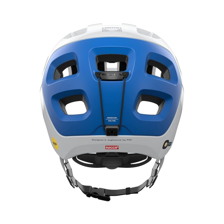 POC Tectal Race MIPS Cycling Helmet Hydrogen White/Opal Blue Metallic/Matt SML