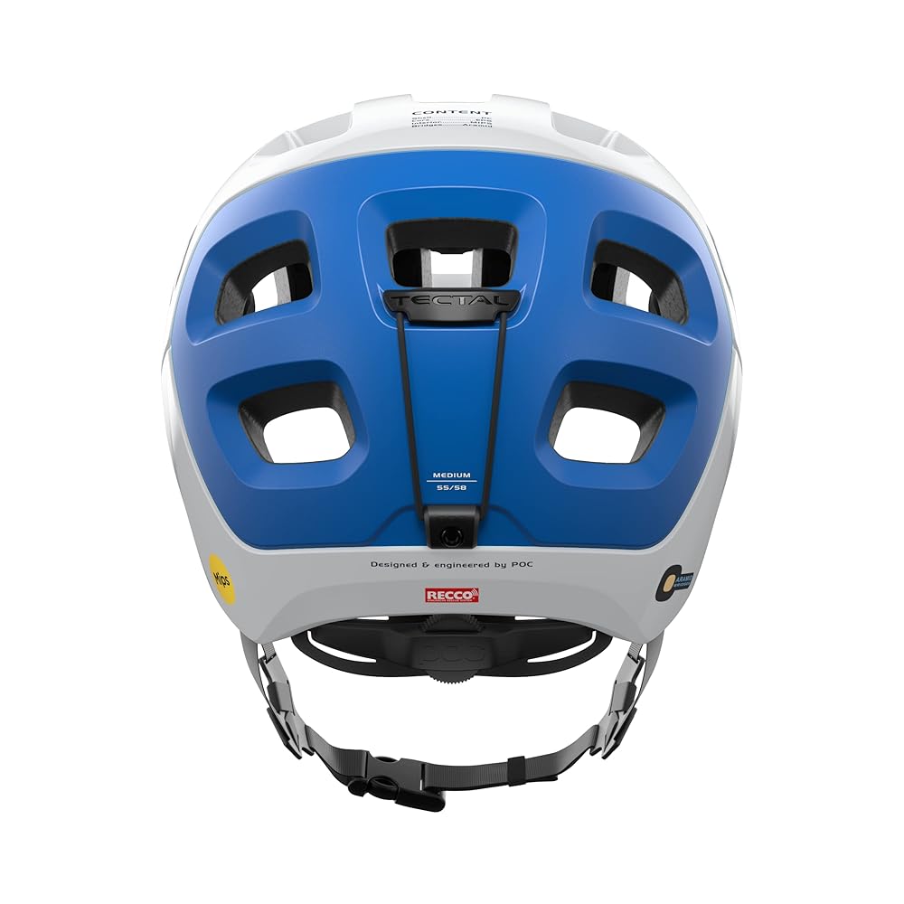 POC Tectal Race MIPS Cycling Helmet Hydrogen White/Opal Blue Metallic/Matt SML