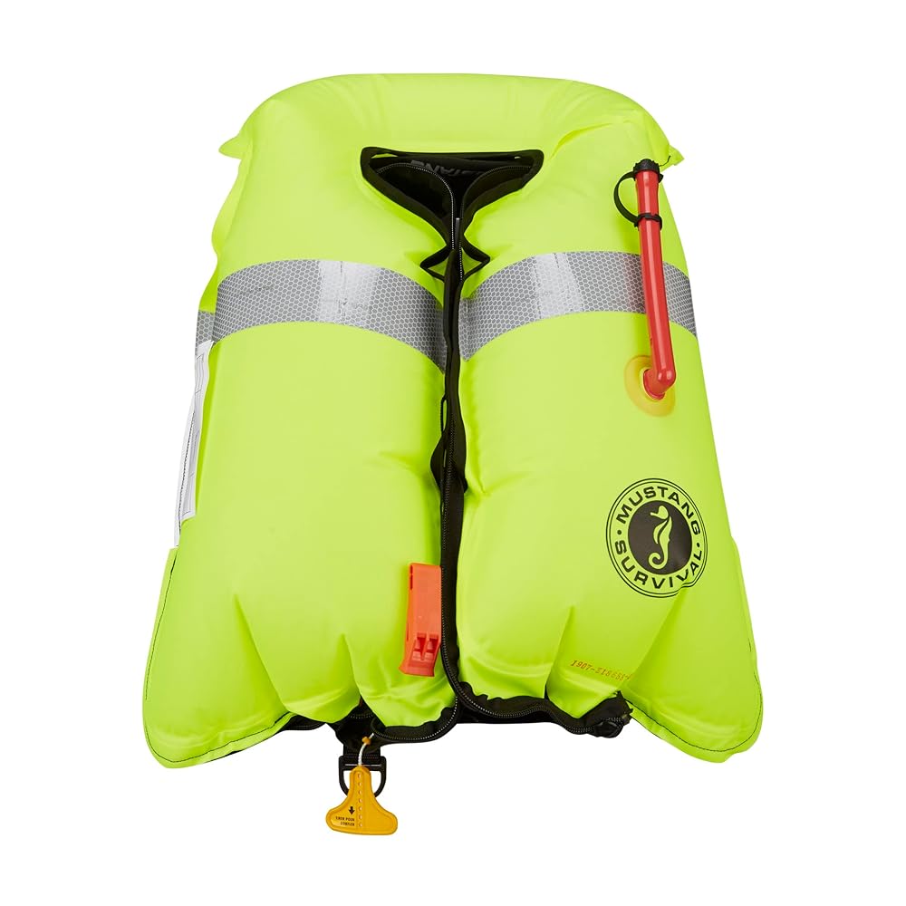 Mustang Survival - HIT Inflatable Work Vest for Adults (Orange & Black - One Size Fits All), Auto Hydrostatic, Enhanced Mobility and Reduced Heat Stress, 35 lb. of Buoyancy