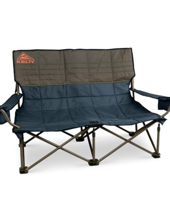 Kelty Low Loveseat Oversized 2-Person Heavy Duty Folding Camp Chair, Double Seat for Soccer Games, Tailgating, Beach Days (Low Height/Dark Shadow)
