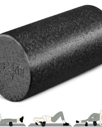 Yes4All High Density Foam Roller for Back, Variety of Sizes & Colors for Yoga, Pilates - Black - 12 Inches