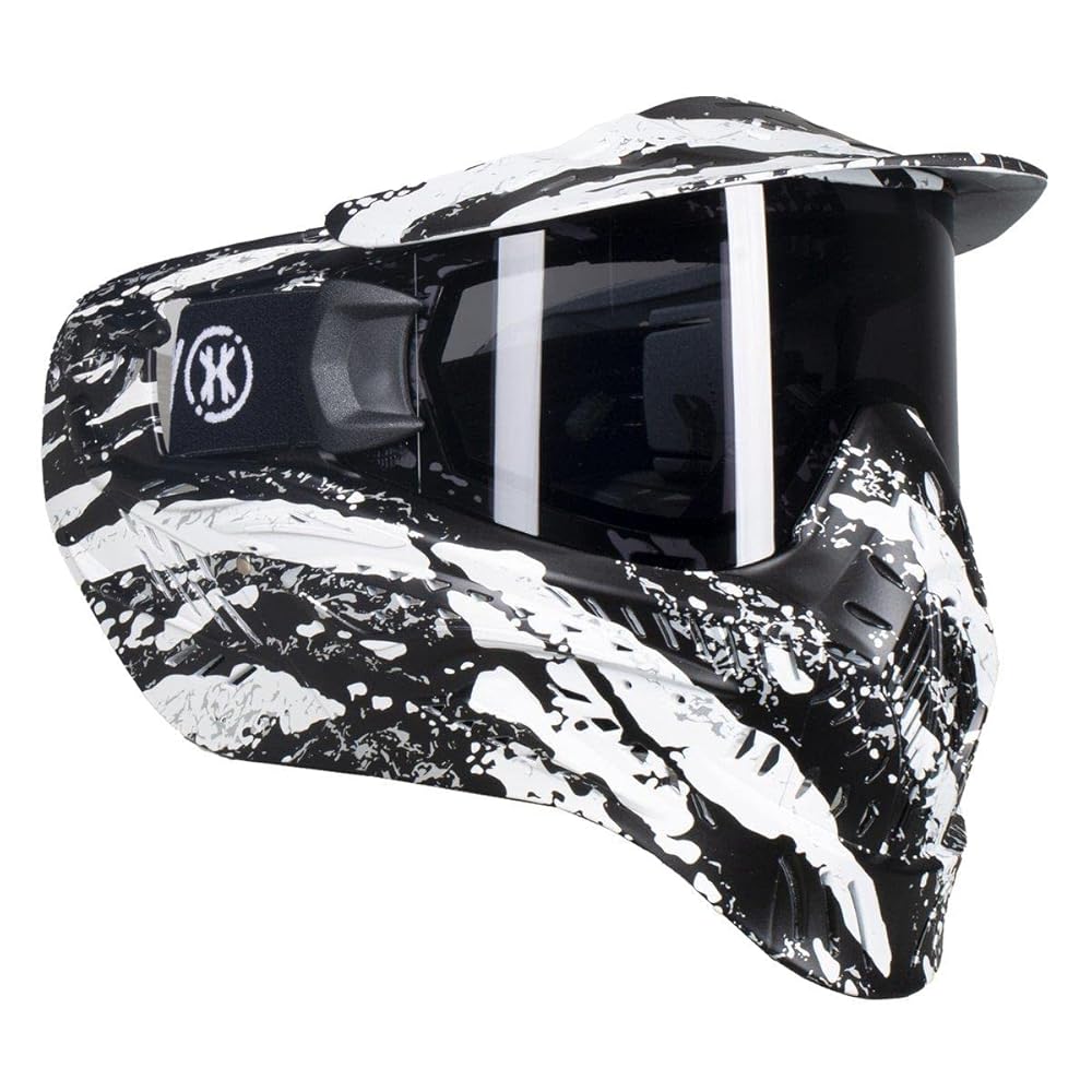 HK Army HSTL Goggle Paintball Airsoft Mask with Anti Fog Thermal Lens (Fracture Black/White/Smoke Lens)