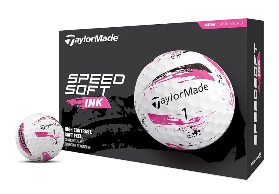 TaylorMade Golf SPEEDSOFT Ink Golf Balls Pink ONE Dozen