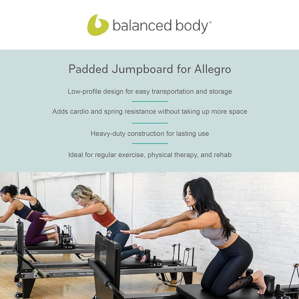 Balanced Body Allegro Padded Jumpboard, Pilates Reformer Accessory, Cardio Exercise Equipment