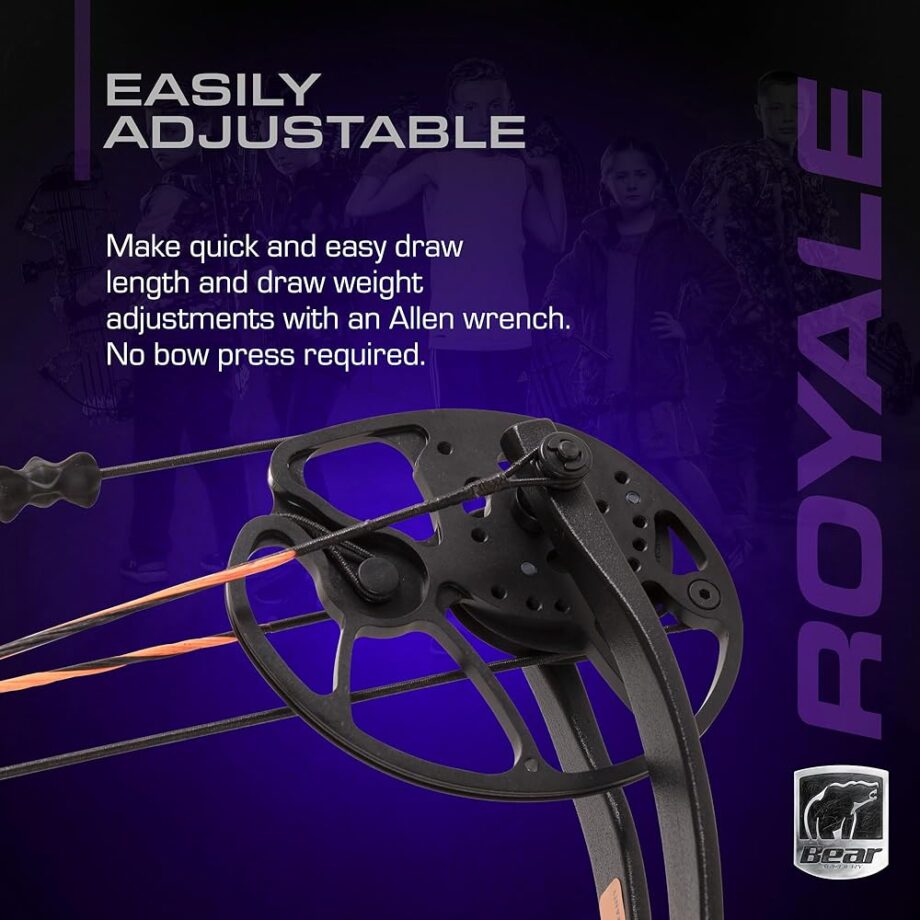 Bear Archery Royale Ready to Hunt Compound Bow Package for Adults and Youth, Left Hand, Mossy Oak Break Up Country DNA