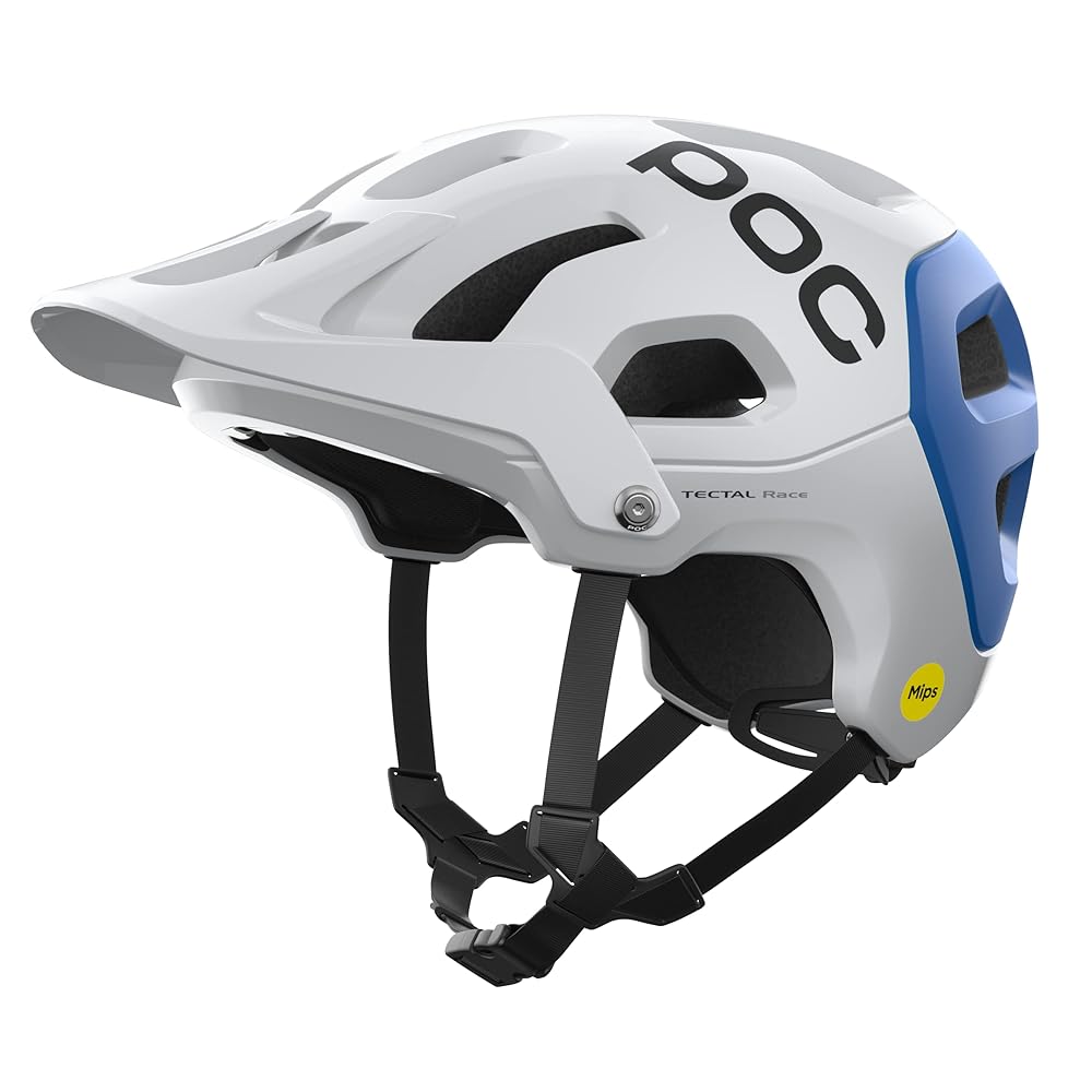 POC Tectal Race MIPS Cycling Helmet Hydrogen White/Opal Blue Metallic/Matt SML