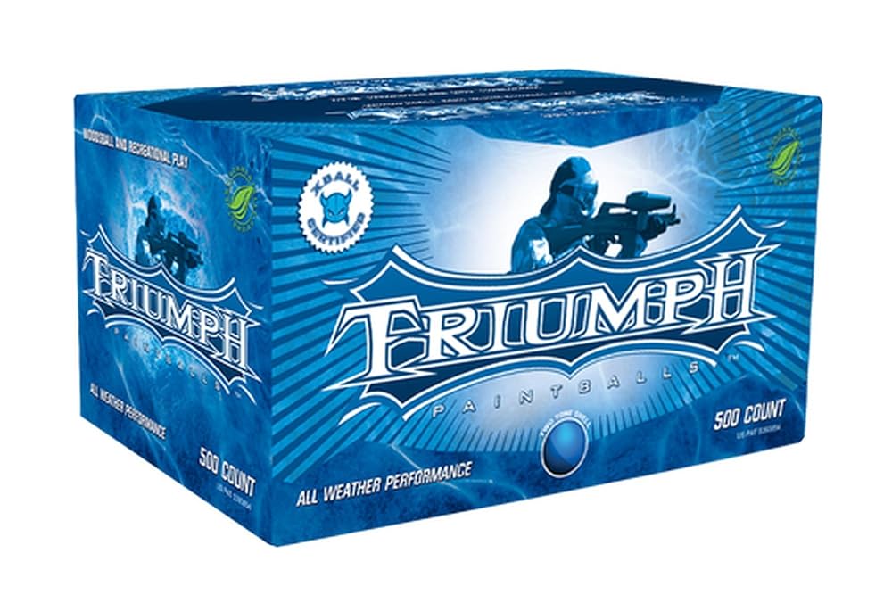 Xball Triumph 68 Caliber 500ct Paintballs, Blue Fill and Shell
