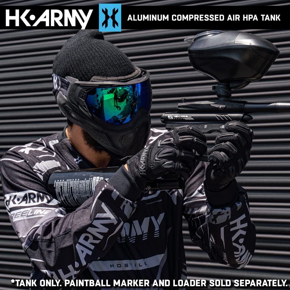 HK Army 62ci/3000psi Aluminum Compressed Air HPA Tank - Refillable High Pressure System for Paintball & Airsoft Gear - Black
