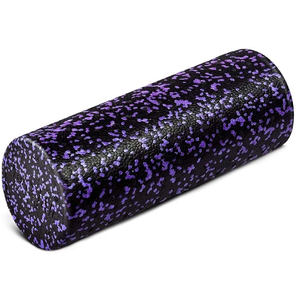 Yes4All High Density Foam Roller for Back, Variety of Sizes & Colors for Yoga, Pilates – 18 inch, Purple Speckled