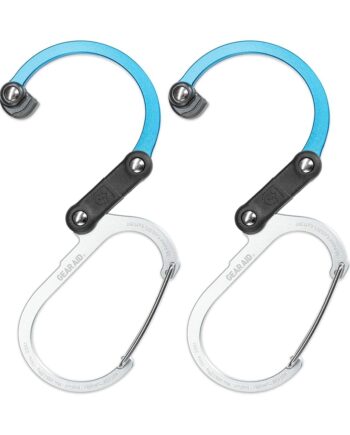 GEAR AID HEROCLIP Carabiner Gear Clip and Hook (Medium) for Camping, Backpack, and Garage Organization, Blue Steel, 2 Pack