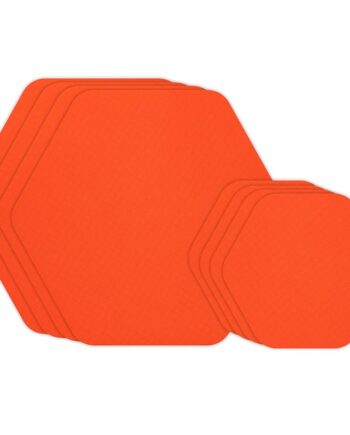 GEAR AID Tenacious Tape Hex 2.5” and 1.5” Shapes, Micro-Ripstop Outdoor Fabric Repair Patches, Peel-and-Stick to Fix Holes and Burns in Down Jackets, Rain Gear, Tents, Tarps, Orange, 8 Patches