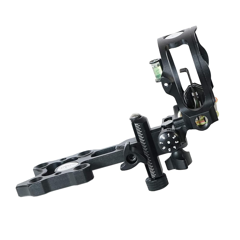 Southland Archery Supply SAS Tool-Less Micro Adjust Detachable Bracket with Adjustable Brightness LED Sight Light (Black, 5-Pin)