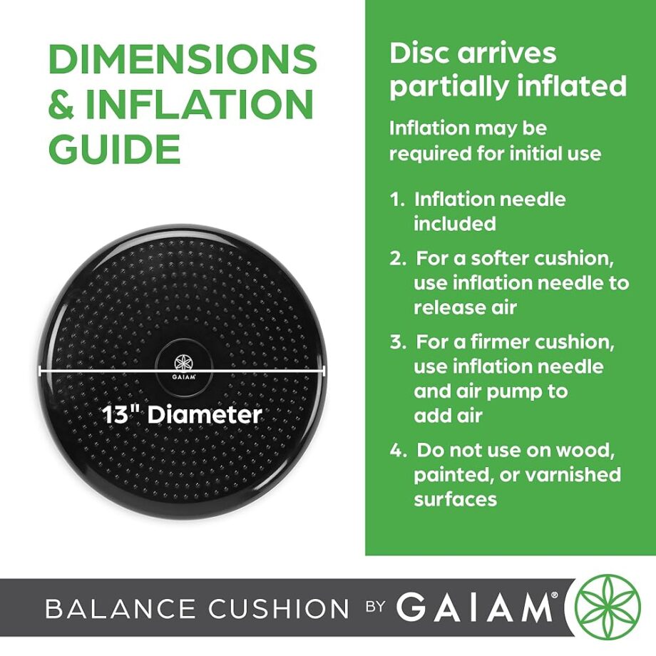 Gaiam Balance Disc Wobble Cushion Stability Core Trainer for Home or Office Desk Chair & Kids Alternative Classroom Sensory Wiggle Seat