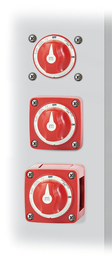 Blue Sea Systems 6006 m-Series ON/OFF Battery Isolator Switch with Locking Key, Red