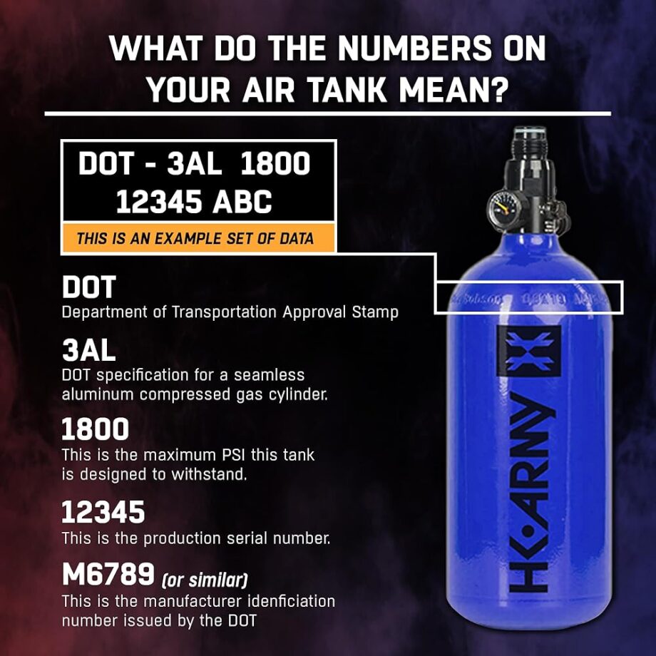 HK Army 48ci/3000psi Aluminum HPA Tank w/Neoprene Padded Cover - Blue