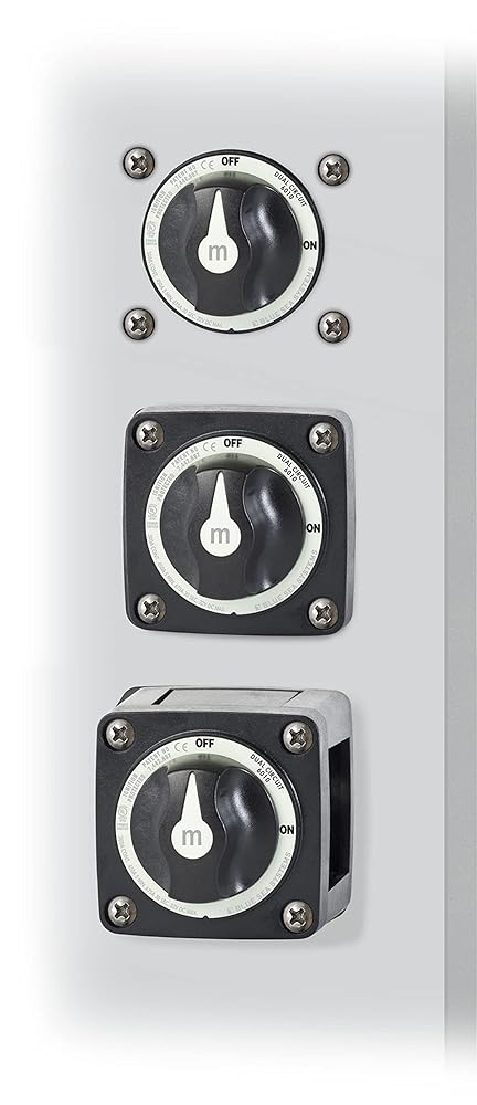 Blue Sea Systems 6010200 m-Series Mini Battery Switch, 300A, 32V DC Dual Circuit, Black
