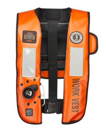 Mustang Survival - HIT Inflatable Work Vest for Adults (Orange & Black - One Size Fits All), Auto Hydrostatic, Enhanced Mobility and Reduced Heat Stress, 35 lb. of Buoyancy