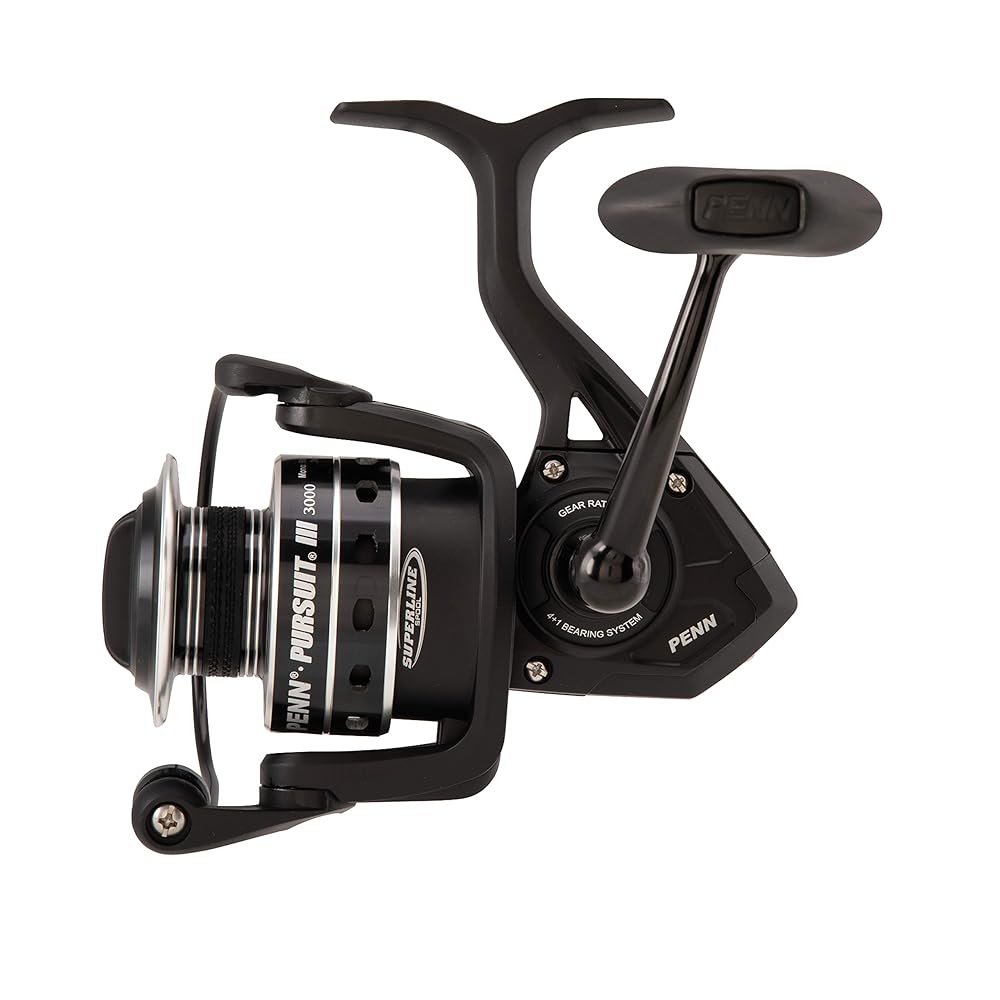 PENN Pursuit III 6000C Spinning Fishing Reel, Black/Silver, 6000
