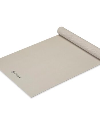 Gaiam Yoga Mat Premium Solid Color Non Slip Exercise & Fitness Mat for All Types of Yoga, Pilates & Floor Workouts, Sandstone, 5mm