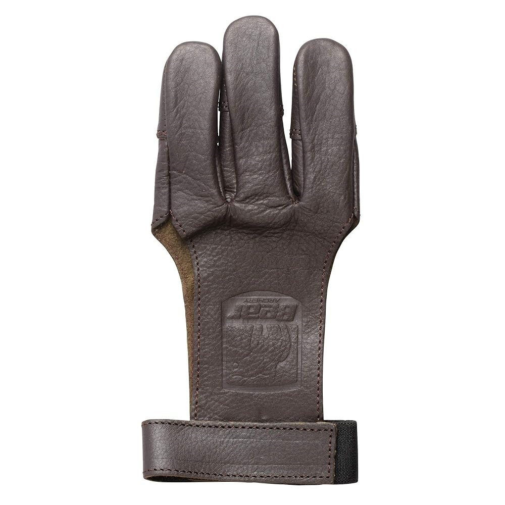 Bear Archery Leather 3 Finger Traditional Archery Shooting Glove, Large, Black, (ASG101L)