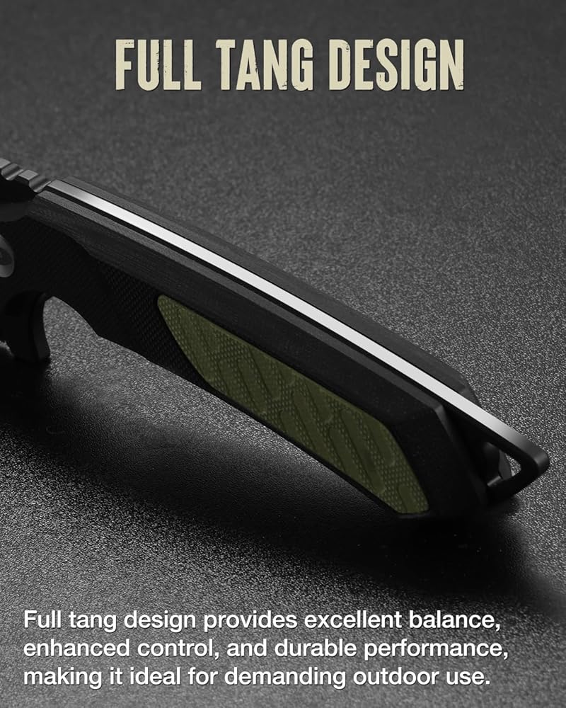 Mossy Oak 8 Inch Fixed Blade Knife with Kydex Sheath, D2 Steel Full Tang Outdoor Camping Knife, G10 Handle for Bushcraft, Survival, Camping, Hiking
