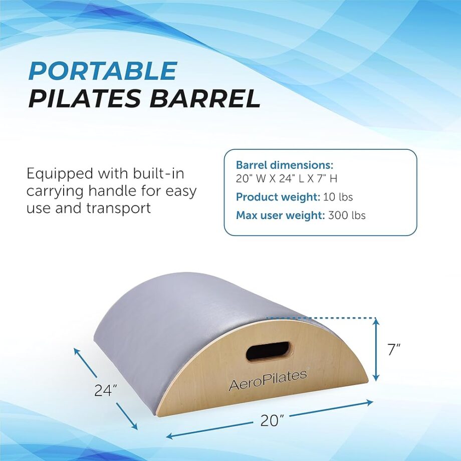 AeroPilates Precision Arc Barrel | Decompress and Lengthen Spine | Two Free Online Workout Videos Included | Lightweight, Compact Design