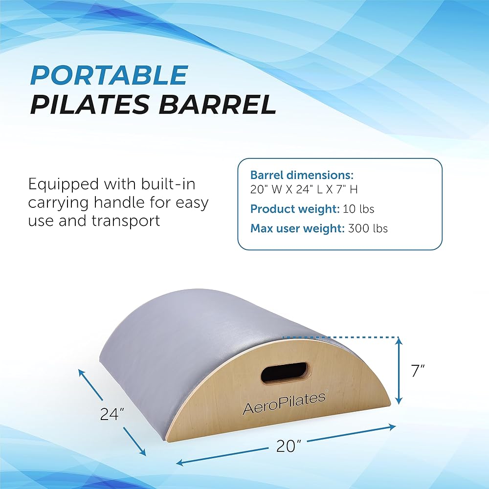 AeroPilates Precision Arc Barrel | Decompress and Lengthen Spine | Two Free Online Workout Videos Included | Lightweight, Compact Design