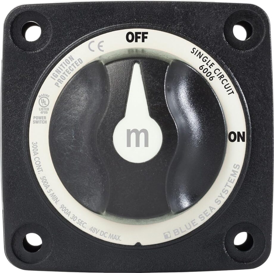 Blue Sea Systems 6006200 m-Series Battery Switch ON/OFF with Knob, Black