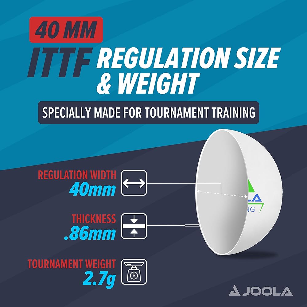 JOOLA Training 3 Star Table Tennis Balls 12, 60, or 120 Pack - 40+mm Regulation Bulk Ping Pong Balls for Competition and Recreational Play - Fun as a Cat Toy - Indoor and Outdoor Compatible