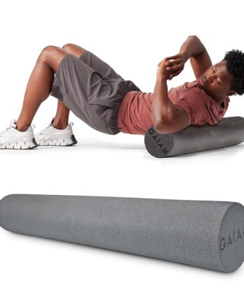 Gaiam Restore Foam Roller for Muscle Massage - 36" Long Foam Roller, Deep Tissue Muscle Massager for Sore Muscles & Stimulation - Total Body Pain Relief, Back, Neck, Foot, Calf, Leg, Arm - Grey