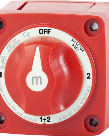 Blue Sea Systems 6007 m-Series Battery Switch 4 Position Mini Selector Switch, Red