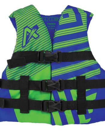 Airhead Youth Trend Life Jacket, Coast Guard Approved, Blue/Green