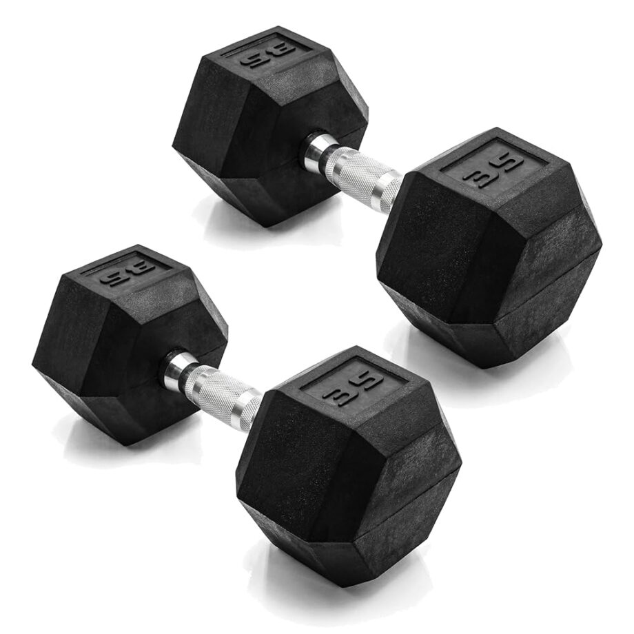 CAP Barbell 35 LB Pair Coated Hex Dumbbell Weight