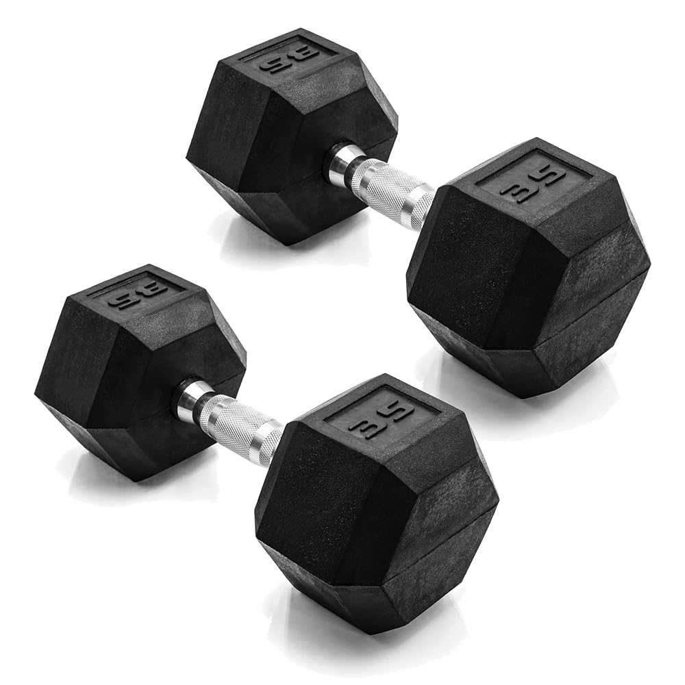 CAP Barbell 35 LB Pair Coated Hex Dumbbell Weight