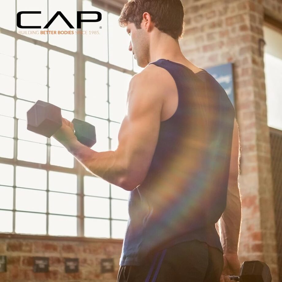 CAP Barbell 15 LB Coated Hex Dumbbell Weight Pair with Padded Grip