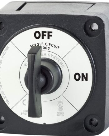 Blue Sea Systems 6005200 m-Series Battery Isolator Switch ON/OFF with Locking Key, Black