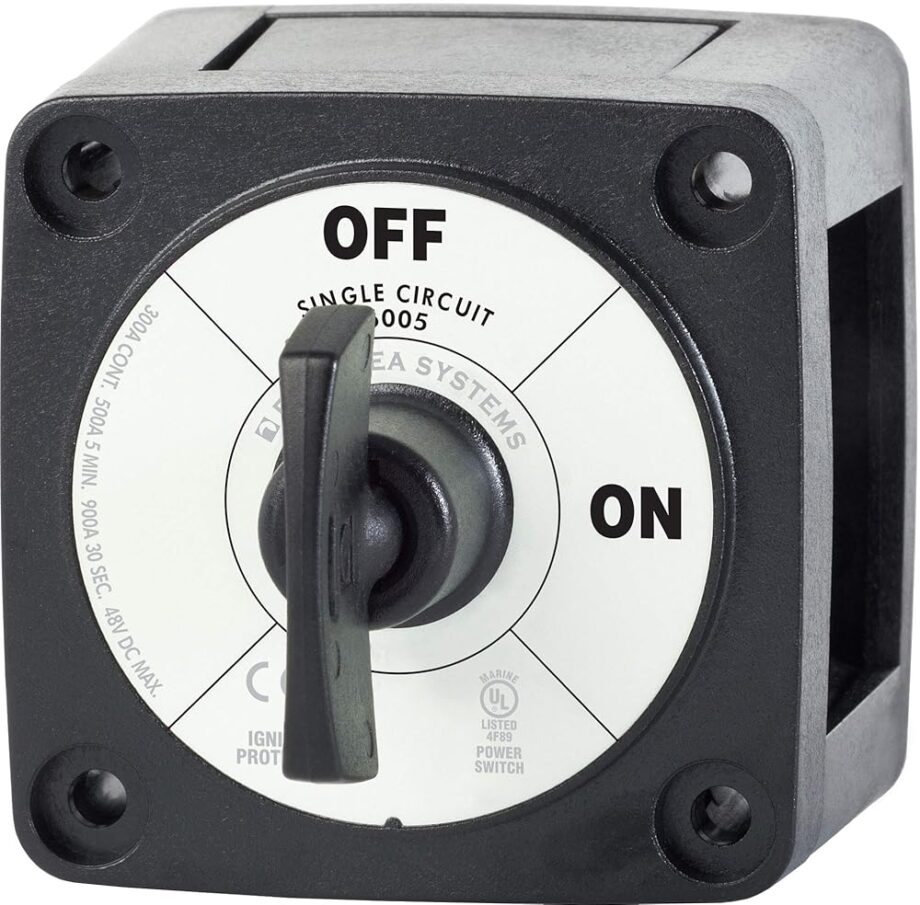 Blue Sea Systems 6005200 m-Series Battery Isolator Switch ON/OFF with Locking Key, Black