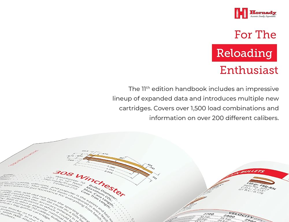 Hornady Reloading Manual - 11th Edition Handbook of Cartridge Reloading (2021), Features 1,000 Pages of Reloading Data, Techniques and Bullet Information - All Skill Levels, Hard Cover