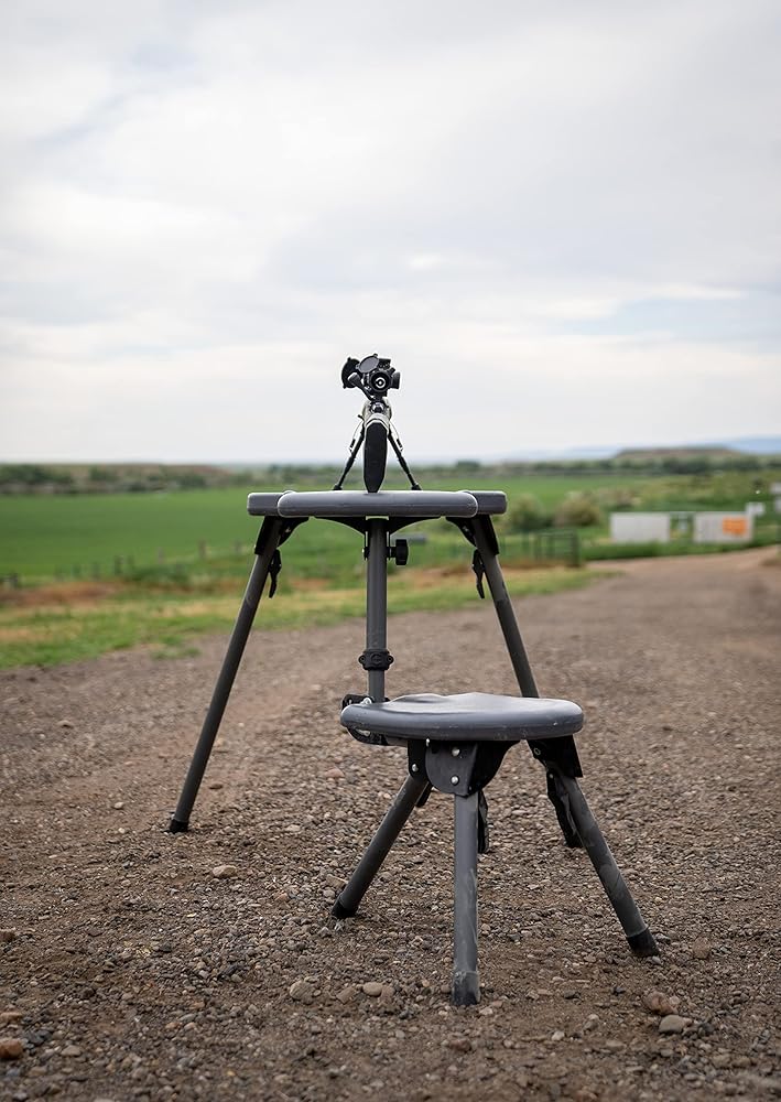 Caldwell Stable Table Lite with Weatherproof Tabletop, Ambidextrous Seat and Fully Collapsible Design for Easy Transport and Outdoor Target Shooting