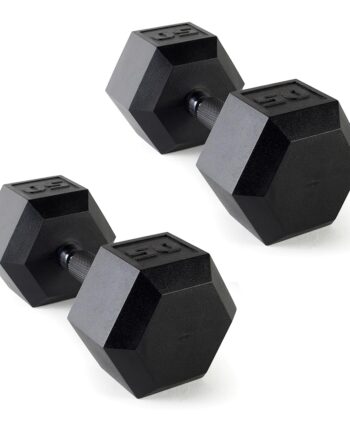 CAP Barbell 50 LB Coated Hex Dumbbell Weight Pair with Padded Grip