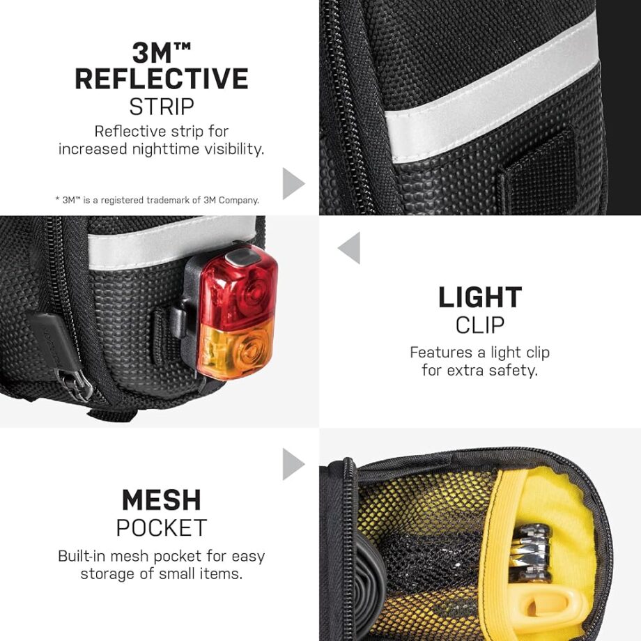 Aero Wedge Pack, w/ strap mount, Small, Black