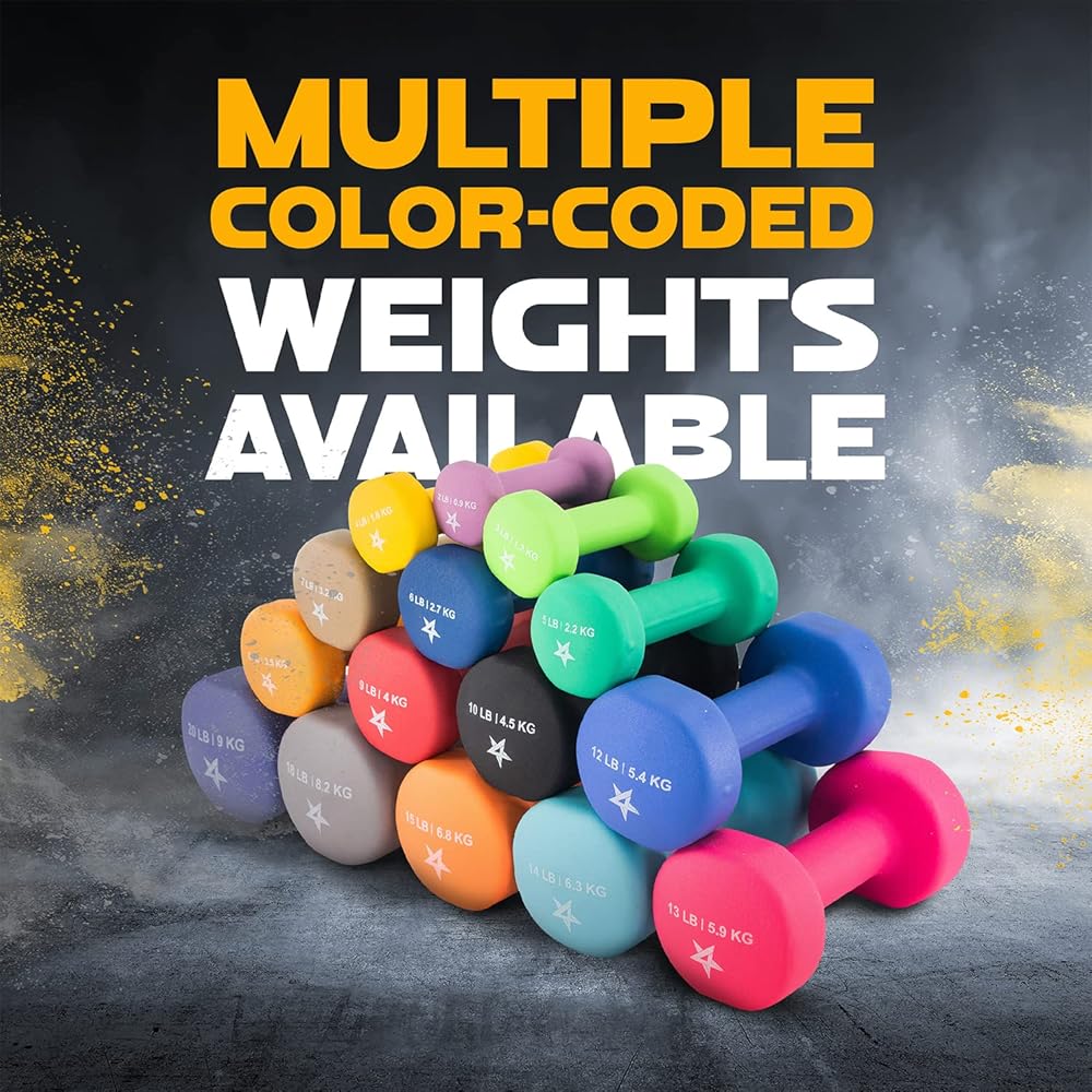 Yes4All Exercise amp Fitness pound Dumbbell Neoprene 8lbs Orange Pair, D-Light Orange-8lbs (pair), 8 lbs Pair US