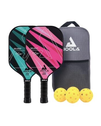 JOOLA Ben Johns Pickleball Set - Made with Reinforced Fiberglass and Honeycomb Polypropylene - Includes 2 Paddles, 4 Balls, and JOOLA Pickleball Bag