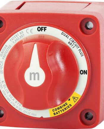 Blue Sea Systems 6011 m-Series Battery Switch Mini Dual Circuit Plus, 32V DC, 300A, Red