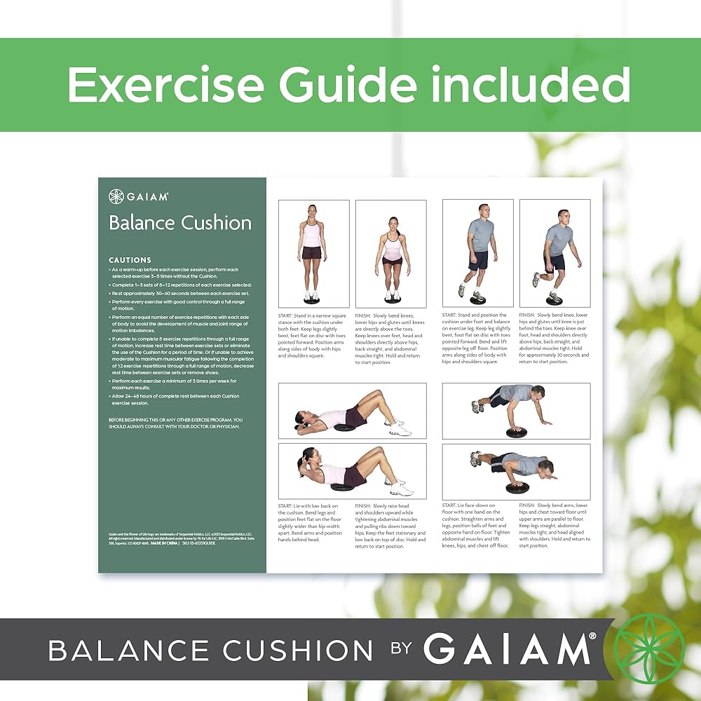 Gaiam Balance Disc Wobble Cushion Stability Core Trainer for Home or Office Desk Chair & Kids Alternative Classroom Sensory Wiggle Seat