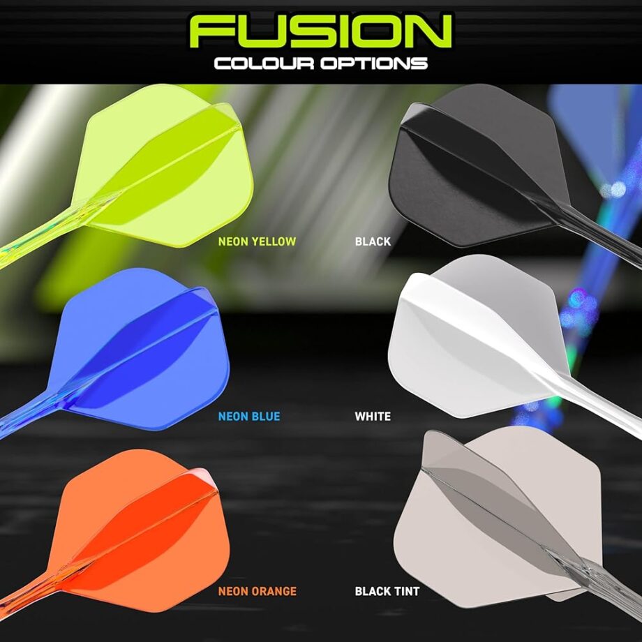 Winmau Darts Fusion Integrated Flight & Shaft System - No.2 Shape & Design - Grey Colour, Intermediate Length