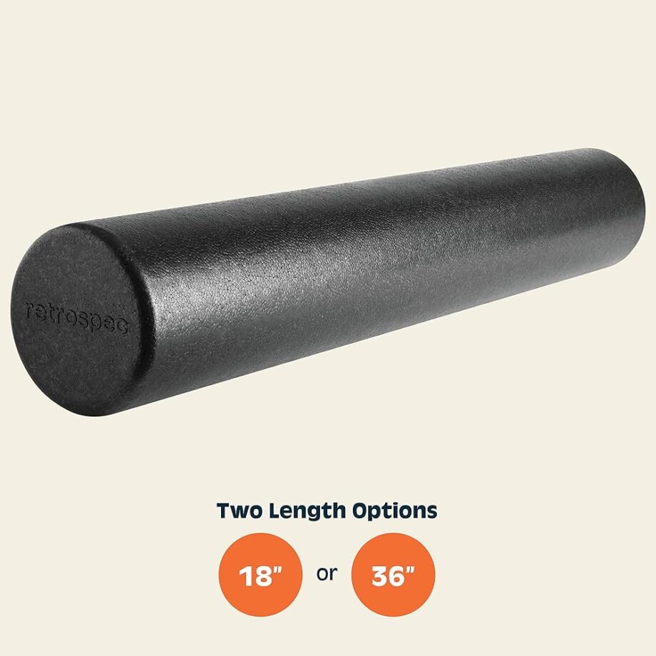 Retrospec Relief Foam Roller for Physical Therapy, Massage & Recovery - High-Density EPP Round Exercise Tool for Pilates, Yoga & Post-Workout Muscle Relief - Durable Fitness Equipment