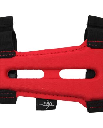 SAS 5.75" Youth Black Armguard Archery Bow Range with 2-Strap Buckles (Red)