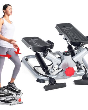 Sunny Health & Fitness Twist Stepper mini steppers for exercise at home Workout Cardio Machine Equipment Gym Stair Master Climber Thigh Space Squat Advanced Twisted Resistance Bands - SF-S0979